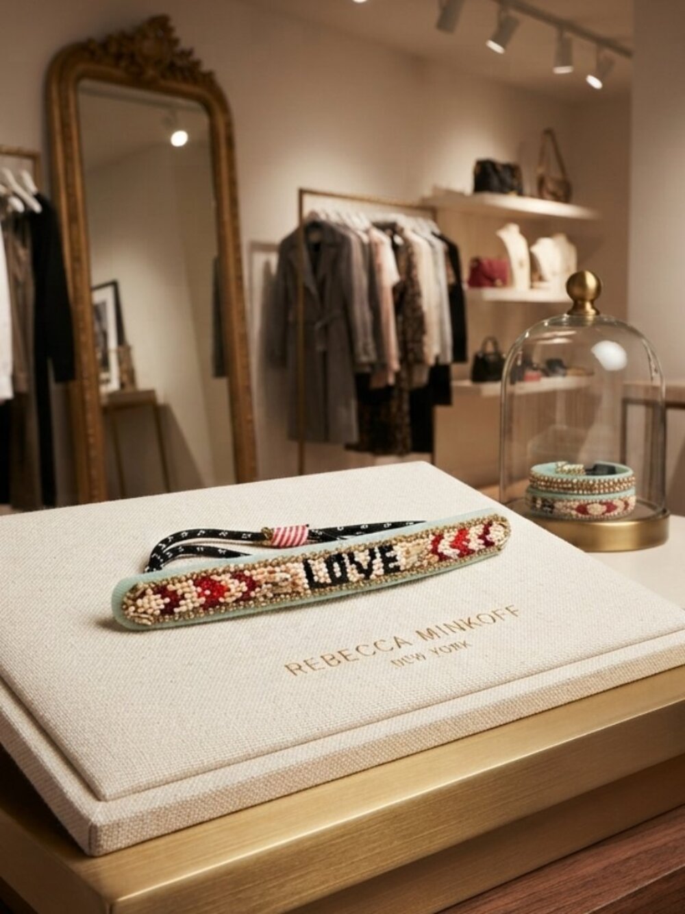 Rebecca minkoff "LOVE" seed beads bracelet